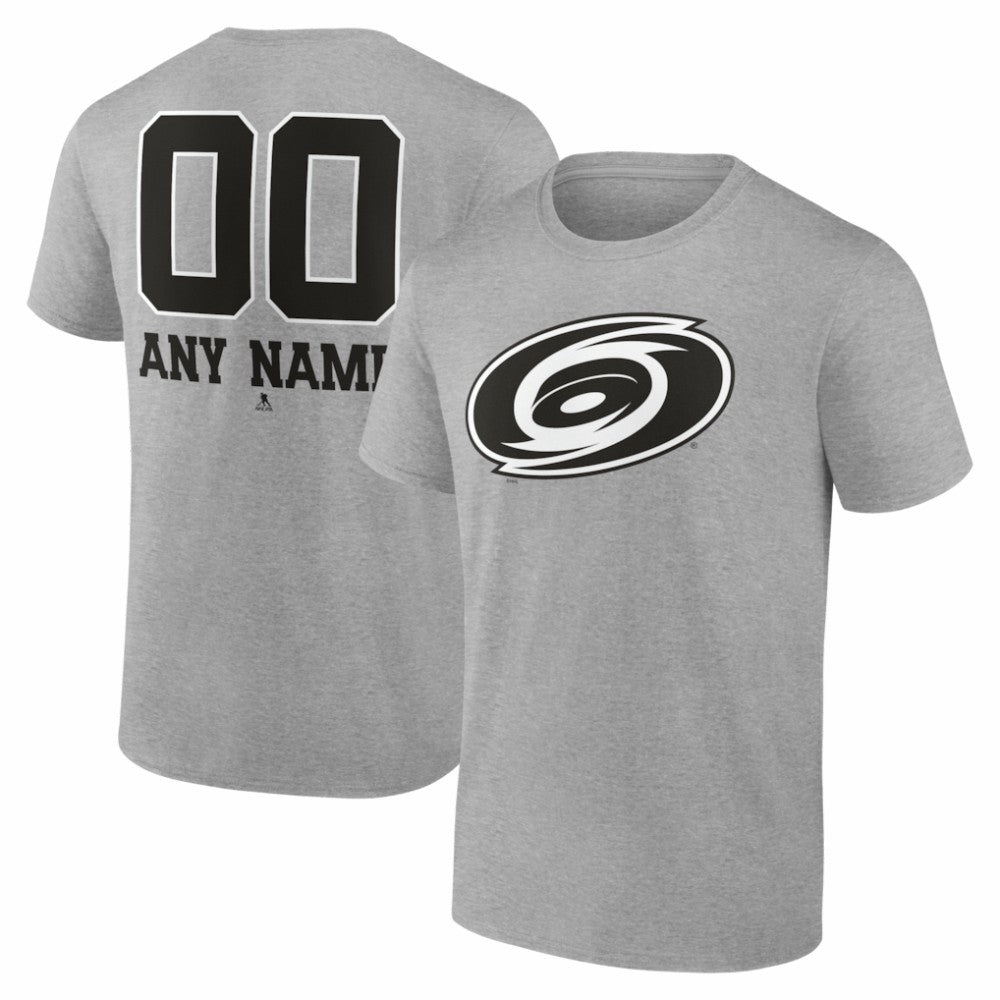Carolina Hurricanes Big & Tall Personalized Name & Number Monochrome T-Shirt - Gray T-shirts