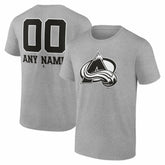 Colorado Avalanche Big & Tall Personalized Name & Number Monochrome T-Shirt - Gray T-shirts