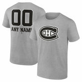 Montreal Canadiens Big & Tall Personalized Name & Number Monochrome T-Shirt - Gray T-shirts