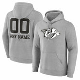 Nashville Predators Big & Tall Personalized Name & Number Monochrome Pullover Hoodie - Gray Hoodies