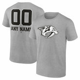 Nashville Predators Big & Tall Personalized Name & Number Monochrome T-Shirt - Gray T-shirts