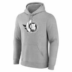 Ottawa Senators Big & Tall Personalized Name & Number Monochrome Pullover Hoodie - Gray Hoodies
