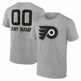 Philadelphia Flyers Big & Tall Personalized Name & Number Monochrome T-Shirt - Gray T-shirts