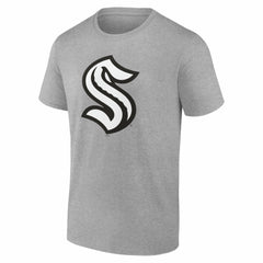 Seattle Kraken Big & Tall Personalized Name & Number Monochrome T-Shirt - Gray T-shirts