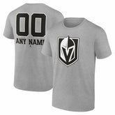 Vegas Golden Knights Big & Tall Personalized Name & Number Monochrome T-Shirt - Gray T-shirts