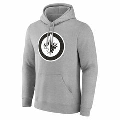 Winnipeg Jets Big & Tall Personalized Name & Number Monochrome Pullover Hoodie - Gray Hoodies