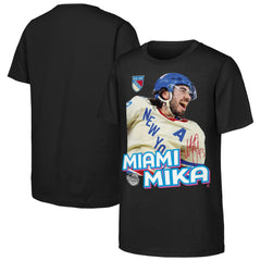 Mika Zibanejad New York Rangers Outerstuff Youth Miami Mika T-Shirt - Black T-shirts