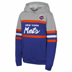 New York Mets Youth Cooperstown Head Coach Pullover Hoodie Royal/Grey