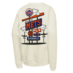 New York Mets Youth Retro Billboard Sweatshirt Natural