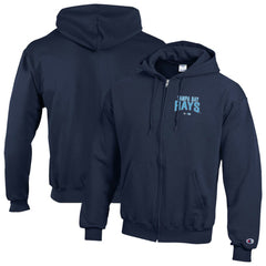 Tampa Bay Rays Champion Eco Powerblend Full-Zip Hoodie Navy