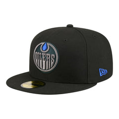 Edmonton Oilers New Era Color Pop 59FIFTY Fitted Hat - Black Hats