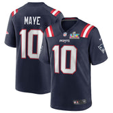 Drake Maye New England Patriots Super Bowl LX Patch Game Jersey - Navy outlet