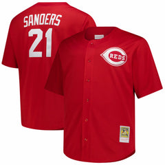 Deion Sanders Cincinnati Reds Big & Tall Cooperstown Mesh Batting Practice Jersey Red
