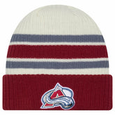 Colorado Avalanche New Era Vintage Cuffed Knit Hat - Cream/Burgundy Hats