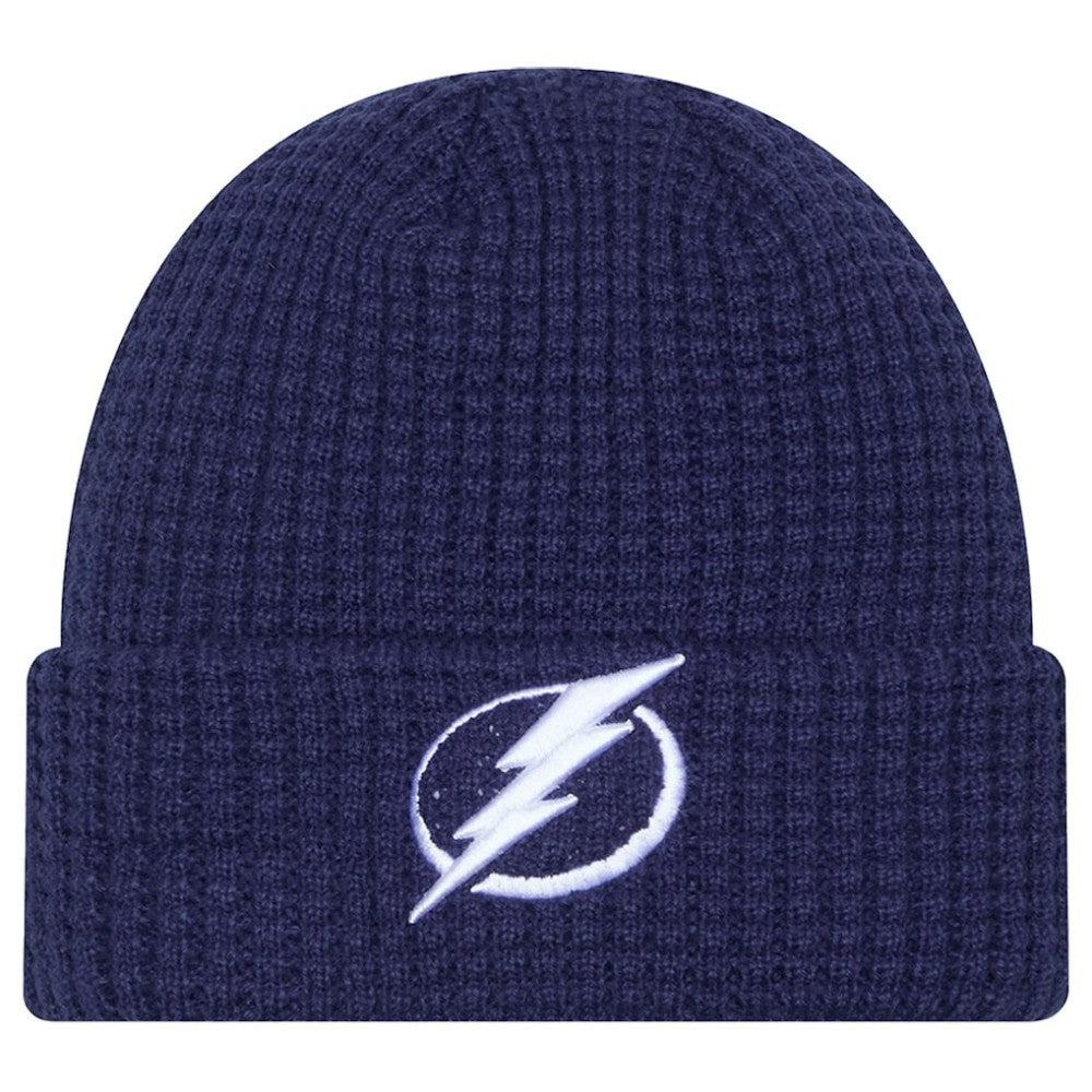Tampa Bay Lightning New Era Waffle Cuffed Knit Hat - Blue Hats