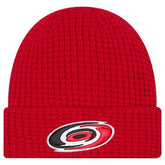 Carolina Hurricanes New Era Waffle Cuffed Knit Hat - Red Hats
