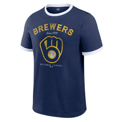 Milwaukee Brewers Darius Rucker Collection Washed Ringer T-Shirt Navy