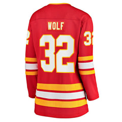 Dustin Wolf Calgary Flames Fanatics Women's Home Breakaway Jersey - Red Jerseys