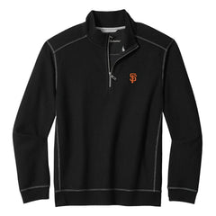 San Francisco Giants Tommy Bahama Montego Bay Half-Zip Sweatshirt Black