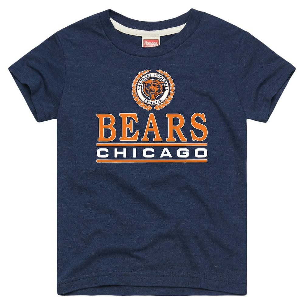 Chicago Bears Homage Youth Crest Tri-Blend T-Shirt - Navy outlet