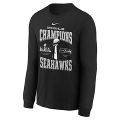Seattle Seahawks Youth Super Bowl LX Champions Locker Room Trophy Collection Long Sleeve T-Shirt - Black discount