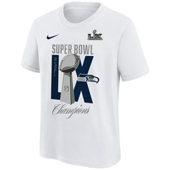 Seattle Seahawks Youth Super Bowl LX Champions Lombardi Trophy T-Shirt - White online