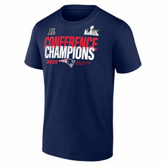 New England Patriots 2025 AFC Champions Big & Tall Right Side Draw T-Shirt - Navy online