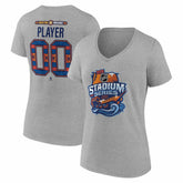 Boston Bruins Women's 2026 NHL Stadium Series Personalized Name & Number V-Neck T-Shirt - Gray T-shirts