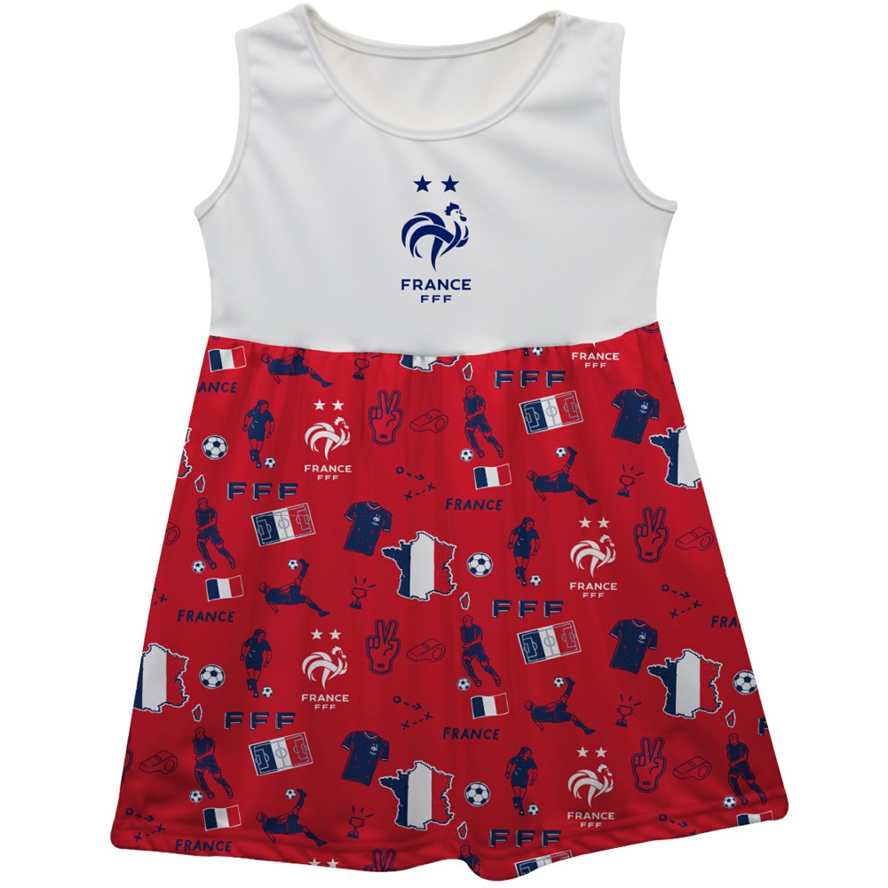 France National Team Vive La Fete Girls Toddler Impressions Artwork Tank Top Dress for sale - Red