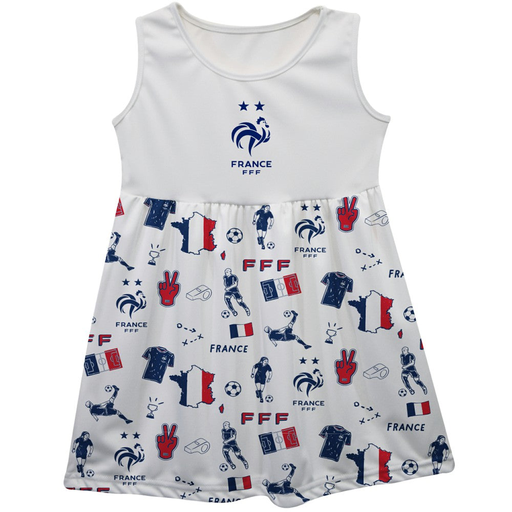 France National Team Vive La Fete Girls Youth Impressions Artwork Tank Top Dress for sale - White