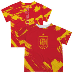 Spain National Team Vive La Fete Youth Paint Brush T-Shirt - Red cheap
