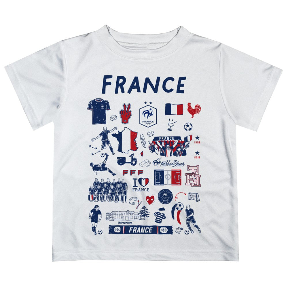 France National Team Vive La Fete Youth Impressions Artwork T-Shirt - White sale