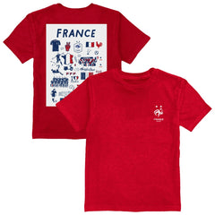 France National Team Vive La Fete Youth Impressions Artwork T-Shirt - Red shop