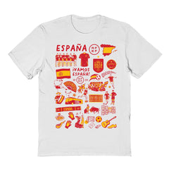Spain National Team Vive La Fete Women's Impressions Artwork Fitted T-Shirt for sale - White