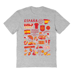 Spain National Team Vive La Fete Women's Impressions Artwork Fitted T-Shirt - Gray cheap
