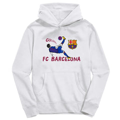 Barcelona Vive La Fete Youth Chilena Style Hoodie on sale - White