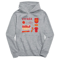 Spain National Team Vive La Fete Youth Impressions Icons Hoodie for sale - Gray