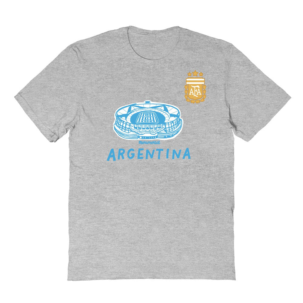 Argentina National Team Vive La Fete Youth Chilena Style T-Shirt - Gray on sale
