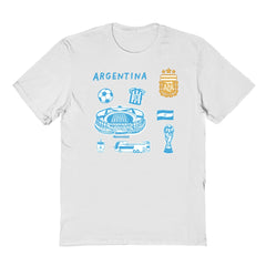 Argentina National Team Vive La Fete Youth Impressions Icons T-Shirt for sale - White