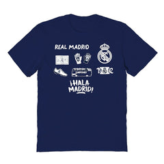 Real Madrid Vive La Fete Youth Impressions Icons T-Shirt - Navy discount