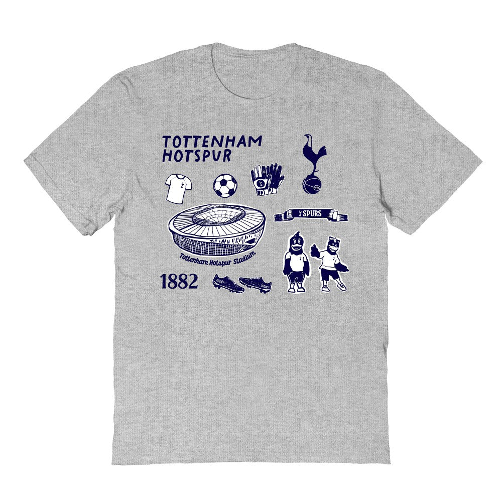 Tottenham Hotspur Vive La Fete Youth Impressions Icons T-Shirt Sale - Gray