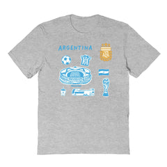 Argentina National Team Vive La Fete Youth Impressions Icons T-Shirt - Gray on sale