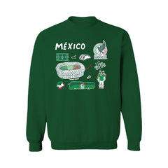 Mexico National Team Vive La Fete Women's Impressions Icons Sweatshirt - Green on sale