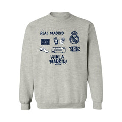 Real Madrid Vive La Fete Women's Impressions Icons Sweatshirt - Gray shop