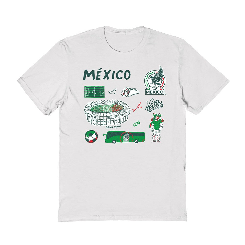 Mexico National Team Vive La Fete Women's Impressions Icons T-Shirt for sale - White