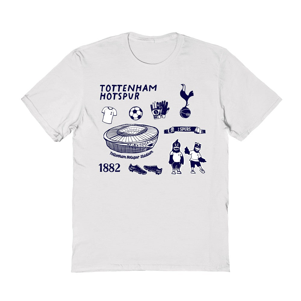 Tottenham Hotspur Vive La Fete Women's Impressions Icons T-Shirt - White sale