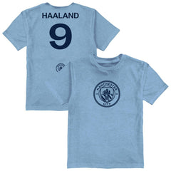 Erling Haaland Manchester City Vive La Fete Youth Player Name & Number Color Badge T-Shirt - Light Blue discount