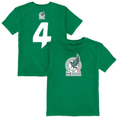 Edson Álvarez Mexico National Team Vive La Fete Youth Player Name & Number Color Badge T-Shirt for sale - Green