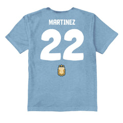 Lautaro Martinez Argentina National Team Vive La Fete Youth Player Name & Number Stadium Style T-Shirt - Light Blue cheap