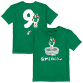 Raúl Jiménez Mexico National Team Vive La Fete Youth Player Name & Number Stadium Style T-Shirt - Green for sale